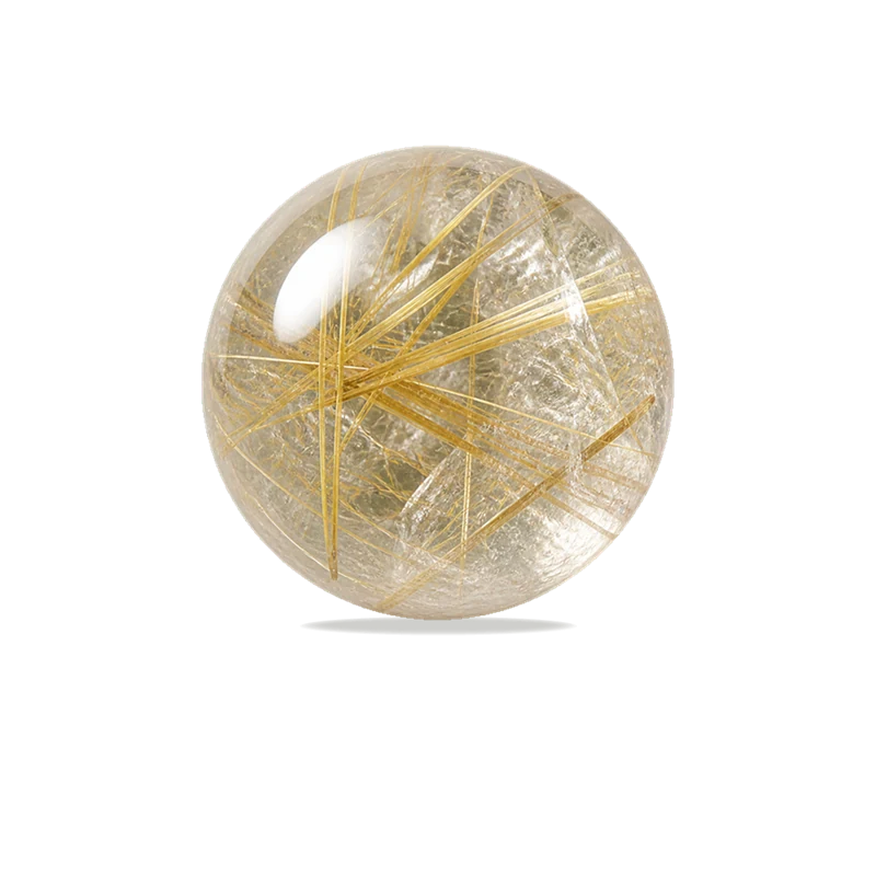 Rutilated Quartz polished bead