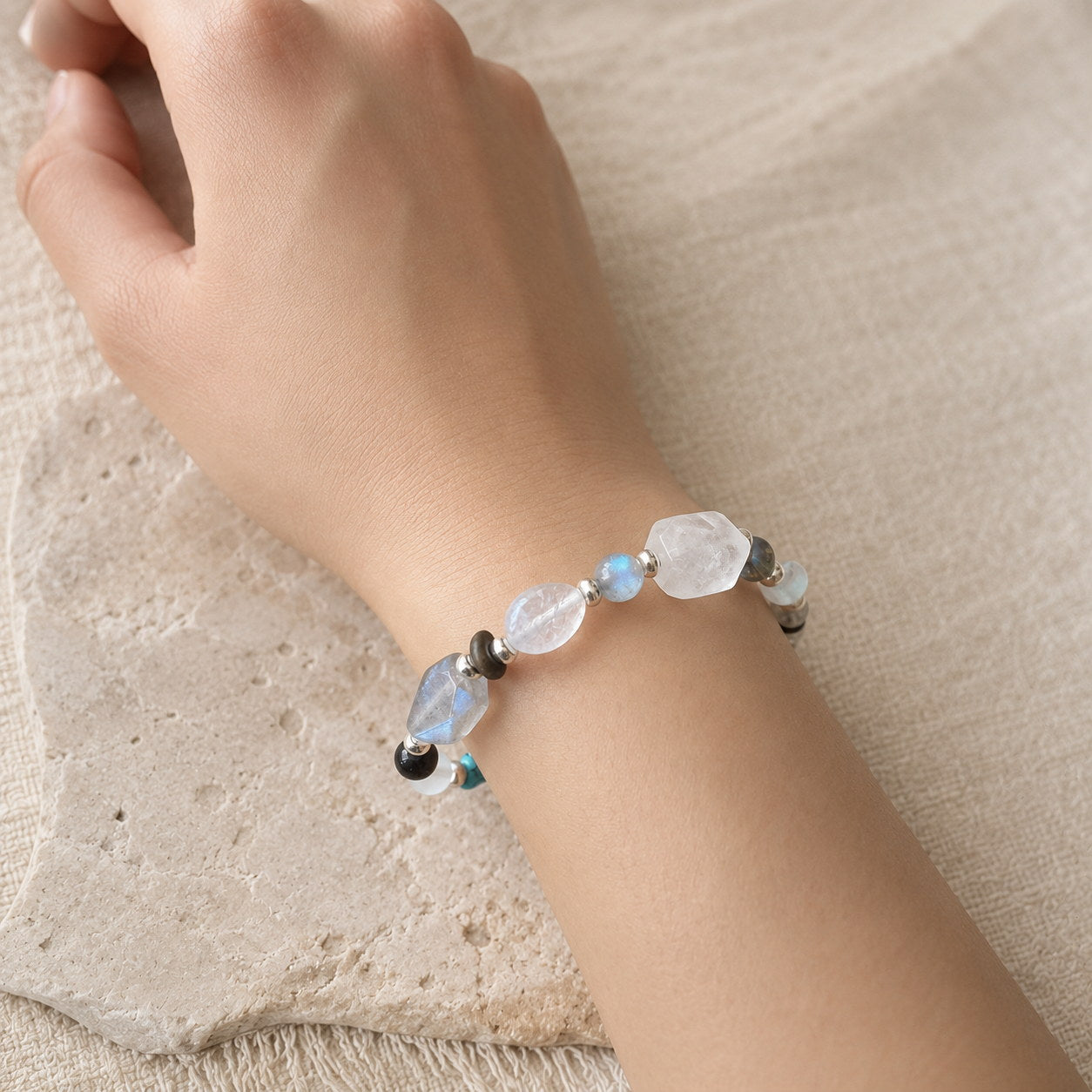 Veiled Light Moonstone Crystal Bracelet