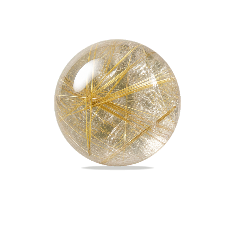 Rutilated Quartz polished bead